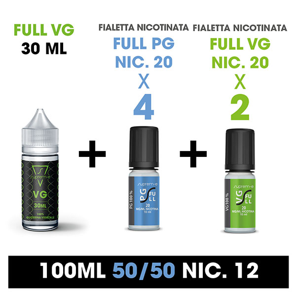 Kit Base Neutra 50/50 100ml 12mg/ml nicotina - Suprem-e