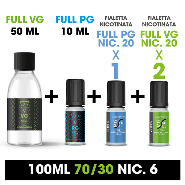 Kit Base Neutra 70/30 100ml 6mg/ml nicotina - Suprem-e