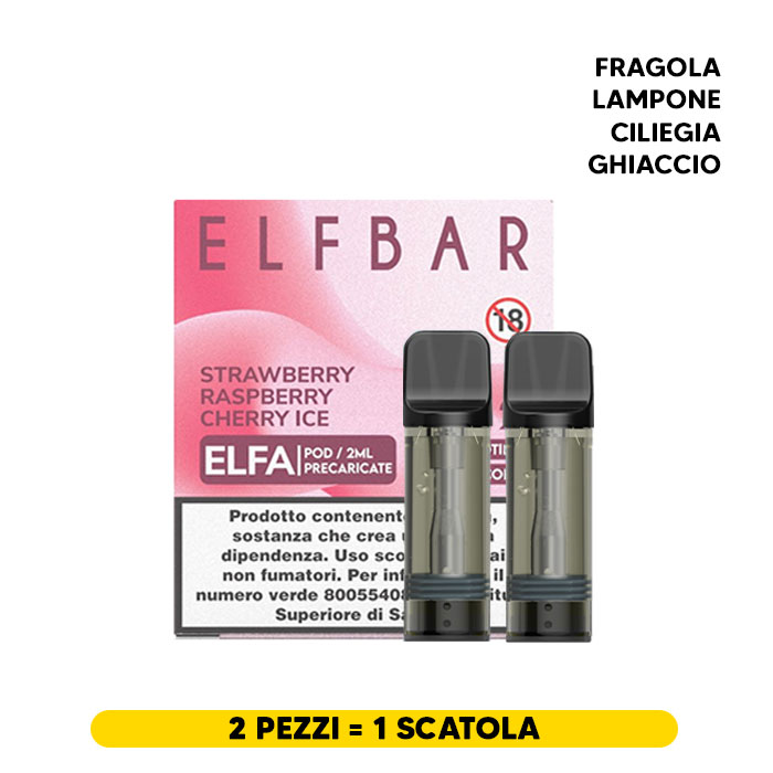 STRAWBERRY RASPBERRY CHERRY ICE - Pod Precaricata ELFA - Elf Bar